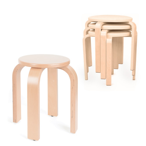 Natural Stackable Stool Set (35cm leg)