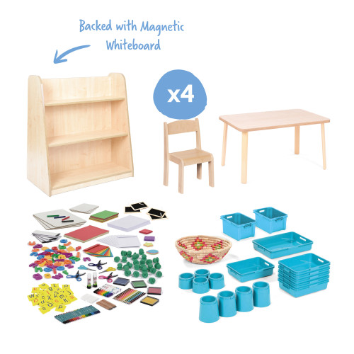 Complete Mark Making Area Set 3-4yrs (with MLSU2W, RCTLA53 & 4xChairs31)