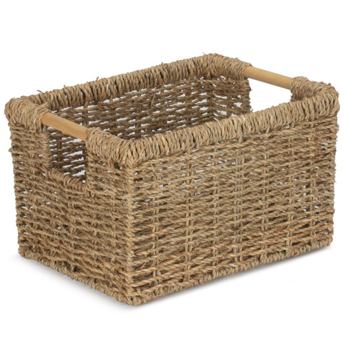 Large Rectangular Seagrass Basket with Handles