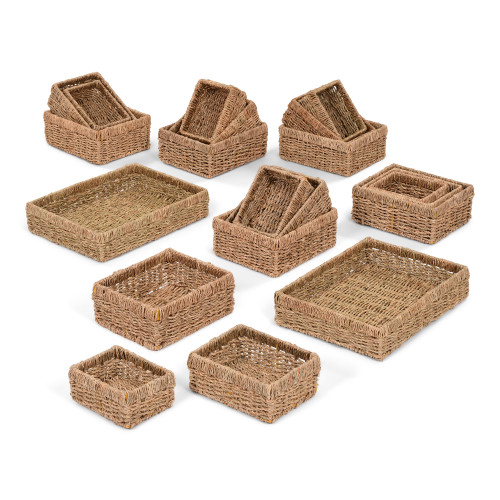 High Level Square Seagrass Basket Set