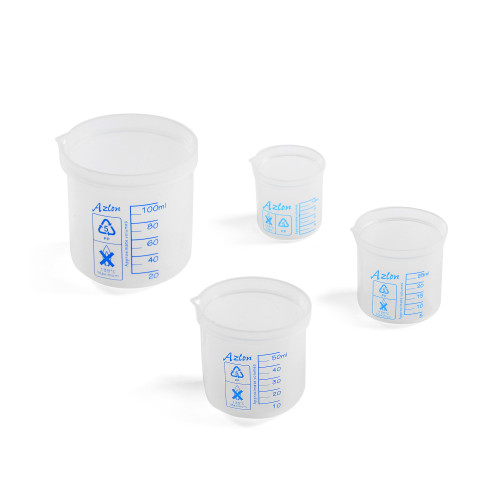 Set of x4 Measuring Plastic Beakers