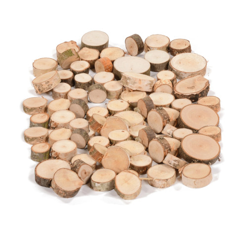 Set of Small Natural Wooden Discs