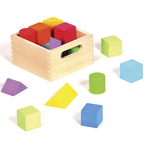 Box of Coloured Building Blocks