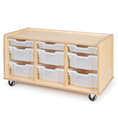 Mobile Tray Storage Unit 3 Shallow 6 Medium Gratnells Trays