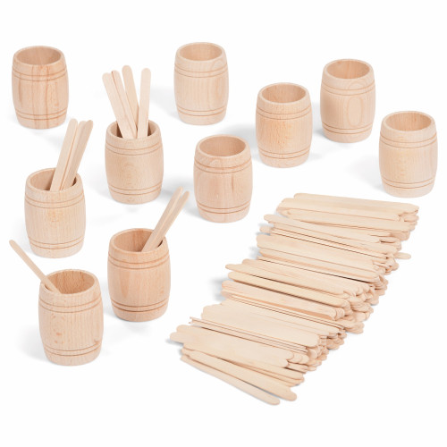 Set of 10 Wooden Barrels