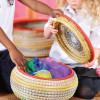 Set of Large Colourful Baskets with Lids