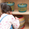 Set of Large Colourful Baskets with Lids