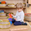 Low Level Yellow Trim Round Basket Storage Set