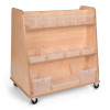 Mobile Double Sided Shelving Unit with Plastic Storage Set