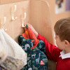 High Level Cloakroom Unit with Plastic Trug Set